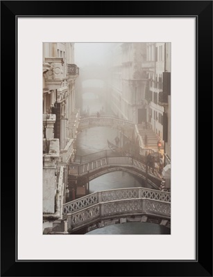 Italy, Venice, Bridge Of Sighs, Venice In The Fog, View Towards The Bridge Of Sighs