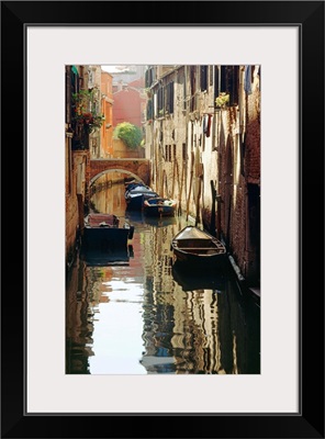Italy, Venice, Canal with boats