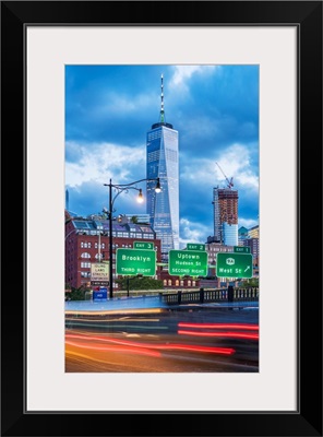 New York City, Lower Manhattan, View Of The Freedom Tower From Tribeca