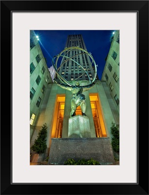 New York, NYC, Manhattan, Atlas Statue at Rockefeller Center 5th Ave