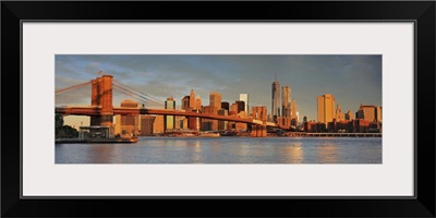 NYC, East River, Brooklyn Bridge, Downtown Manhattan skyline