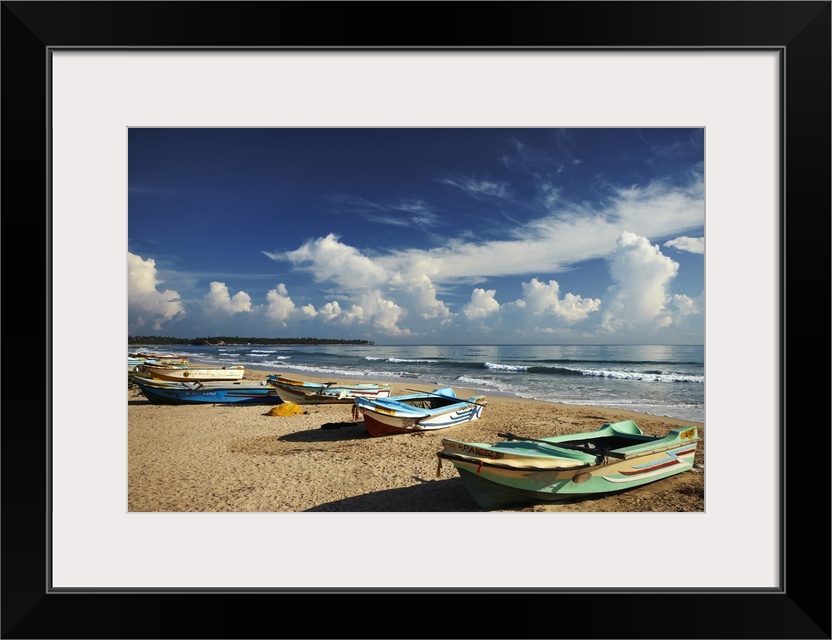 Sri Lanka, Eastern Province, Uppuveli, Fishing boats on beach