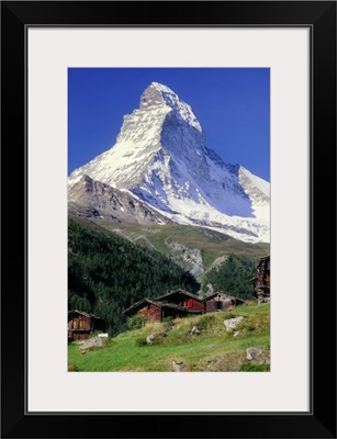 Switzerland, Zermatt, Matterhorn and Winkelmatten village