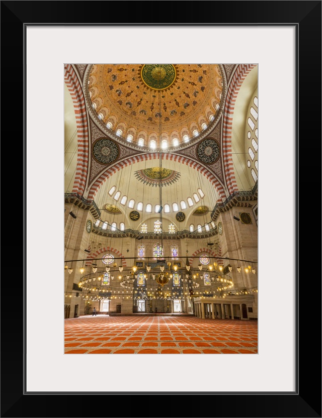 Turkey, Marmara, Istanbul, Solyman Mosque interior.