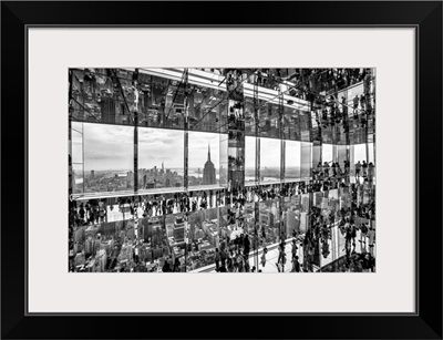 USA, New York, Manhattan, Mirrored View Inside Summit Building, Empire State Building