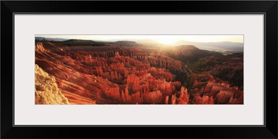 Utah, Bryce Canyon National Park, Panoramic view of Bryce Canyon at sunrise