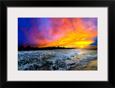 Colorful Red Blue Purple Ocean Sunset Photography