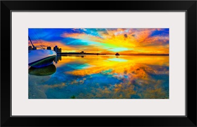 Panoramic-Beach-Sunset-Reflection-Wall- -Print