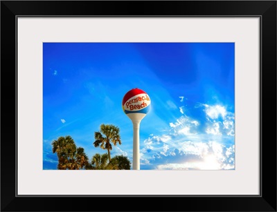 Pensacola Beach Ball Water Tower And Palm Trees