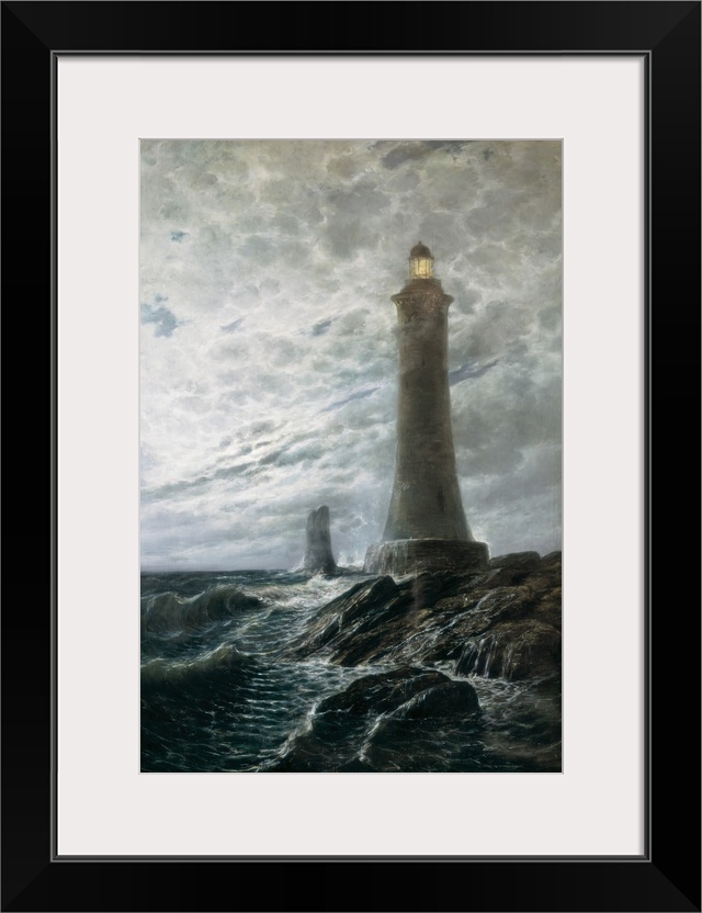 MONLEON Y TORRES, Rafael (1835-1900). Lighthouse of Calais. 19th c. Romanticism. Oil on canvas. SPAIN. Valencia. San Pio V...