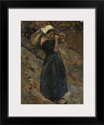 A Peasant Woman Carrying a Sack, 1889. Dutch painting, oil on canvas