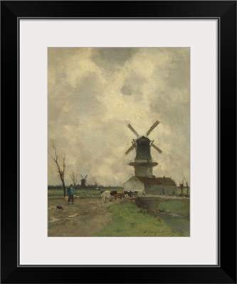A Windmill, by Johan Hendrik Weissenbruch, c. 1870-1903