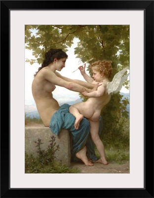 A Young Girl Defending Herself against Eros, 1880, French painting