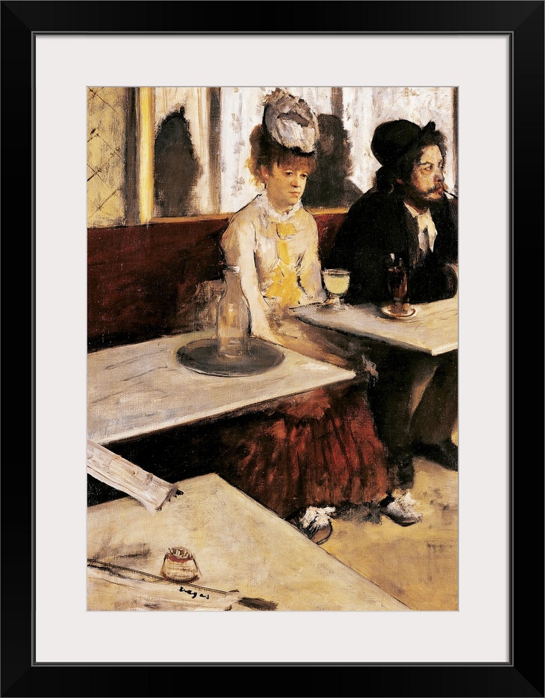 The Absinthe Absinthe drinker, by Edgar Degas, 1876, 19th Century, originally oil on canvas.