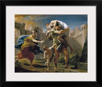 Aeneas and his Family Fleeing Troy