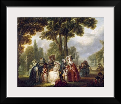 Assembly in a Park, By Watteau De Lille, c. 1755-98, French painting