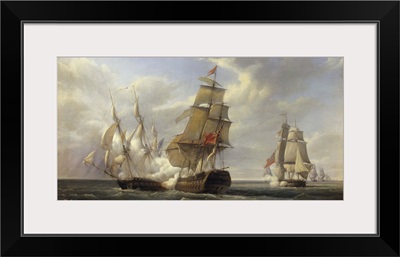 Battle Between French Frigate 'La Canonniere' and the English Vessel 'The Tremendous