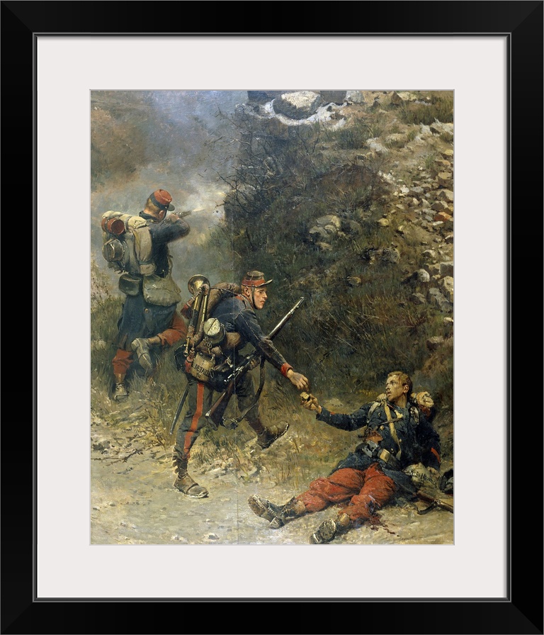 2197 , Edouard Detaille (1848-1912), French School. War of 1870: The Battle of Champigny, the Bottom of the Cartridge Pouc...