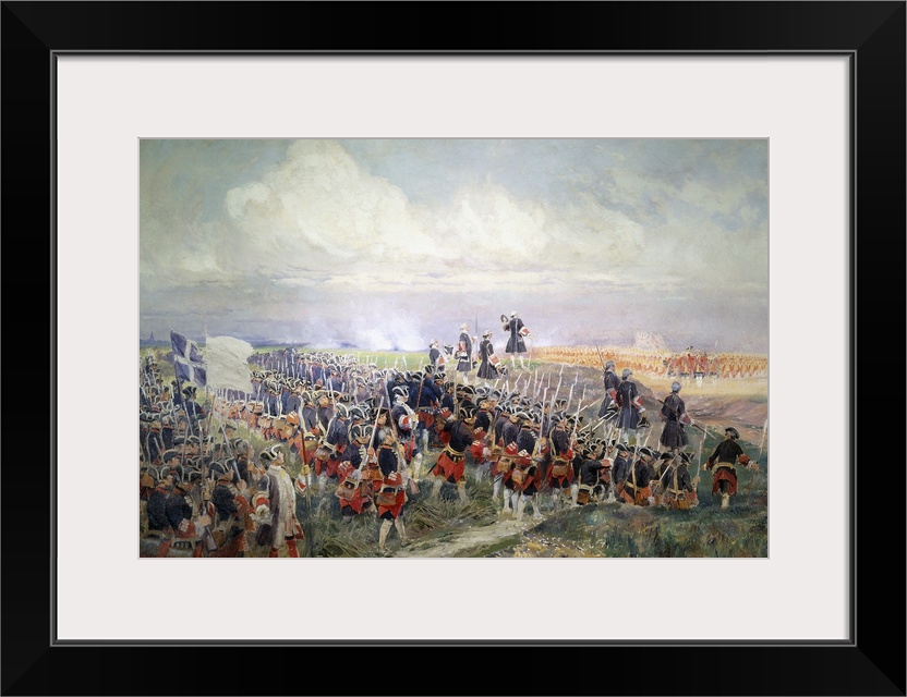 3234 , Edouard Detaille (1848-1912), French School. The Battle of Fontenoy (1745), won by Maurice de Saxe. 1912. Oil on ca...