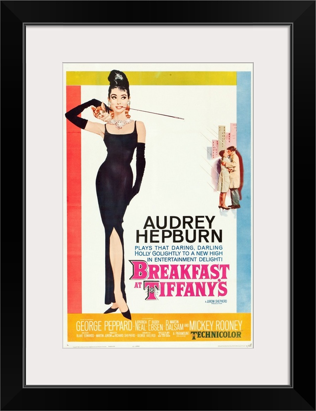 BREAKFAST AT TIFFANY'S, poster, Audrey Hepburn, George Peppard, 1961.