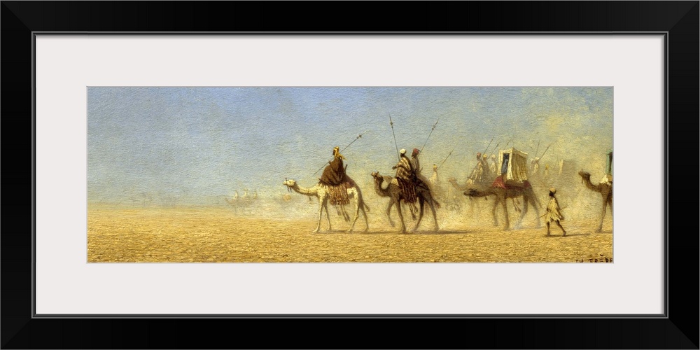 Charles Theodore Frere (1814-1888), French School. Caravan Crossing the Desert. Reims, musee des Beaux Arts.