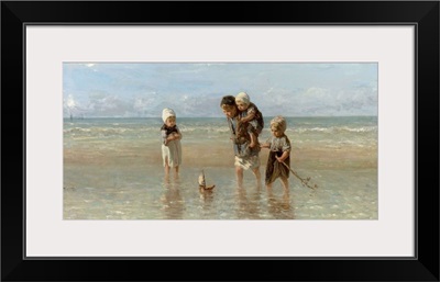 Children of the Sea, by Jozef Israels, 1872, Dutch painting, oil on canvas
