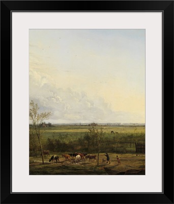 Distant View of the Meadows at 'S-Graveland, 1817, Dutch oil painting