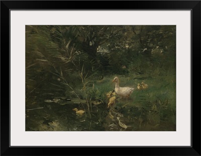 Ducklings, by Willem Maris, c. 1880-1907, Dutch painting, oil on panel