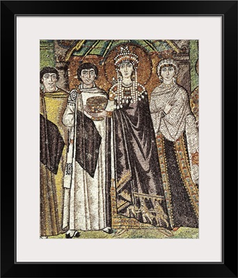 Empress Theodora with her Court, Early Byzantine mosaic