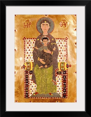 Enthroned Virgin Mary, 10th c. Byzantine Icon of enamel and gold