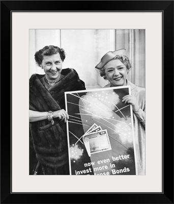 First Lady Mamie Eisenhower and Actress Mary Pickford promote Defense Bonds