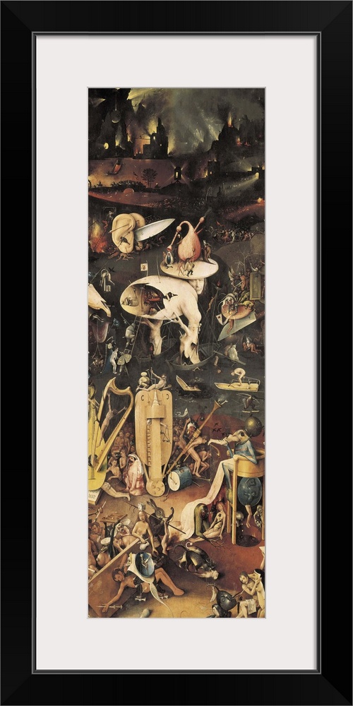 Bosch, Hieronymus Van Aeken, called (1450-1516). The Garden of Earthly Delights. Hell. 1503-1504. Right panel of the tript...