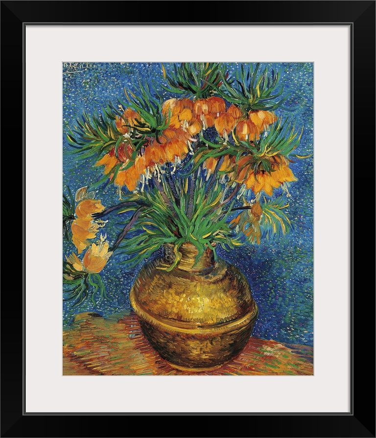 Imperial Crown Fritilaria in a Copper Vase, by Vincent Van Gogh, 1886 - 1887 about, 19th Century, oil on canvas, cm 73 x 6...