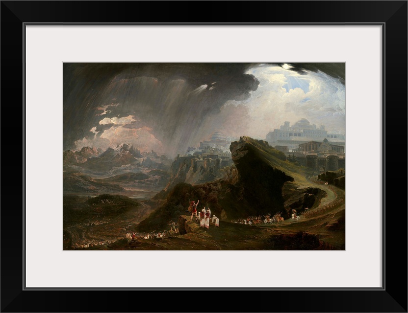 Joshua Commanding the Sun to Stand Still upon Gibeon, By John Martin, 1816, British painting, oil on panel. The biblical b...