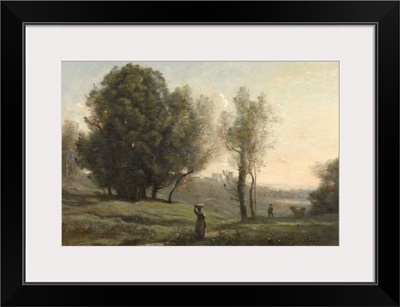 Landscape, by Camille Corot, c. 1872, French painting, oil on canvas