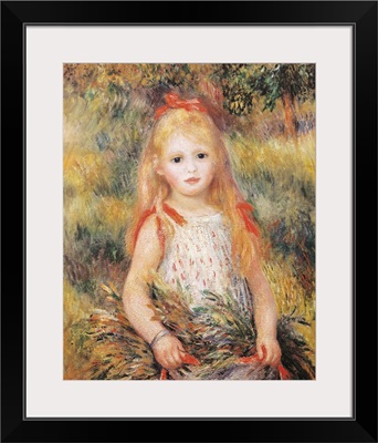 Little Girl Carrying Flowers. 1888. By Pierre-Auguste Renoir. Sao Paulo Museum, Brazil