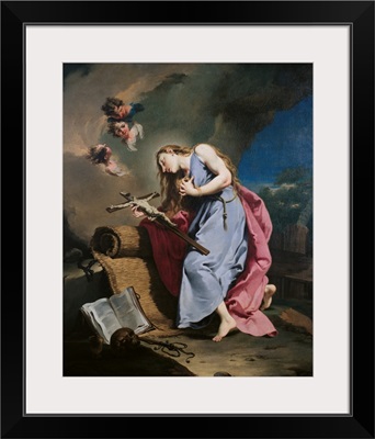 Mary Magdalene Meditating On The Crucifix, By Giambattista Pittoni, C. 1730 - 1735.