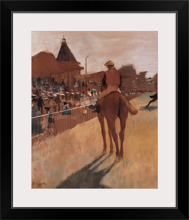 Racehorses in Front of the Tribunes, by Edgar Degas, 1866 - 1868 about, 19th Century, oil on canvas, cm 46 x 61 - France, ...