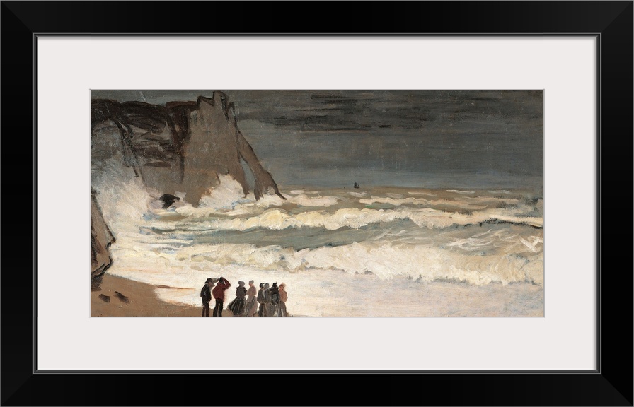 Rough Sea at Etretat, by Claude Monet, 1868 - 1869 about, 19th Century, oil on canvas, cm 66 x 131 - France, Ile de France...