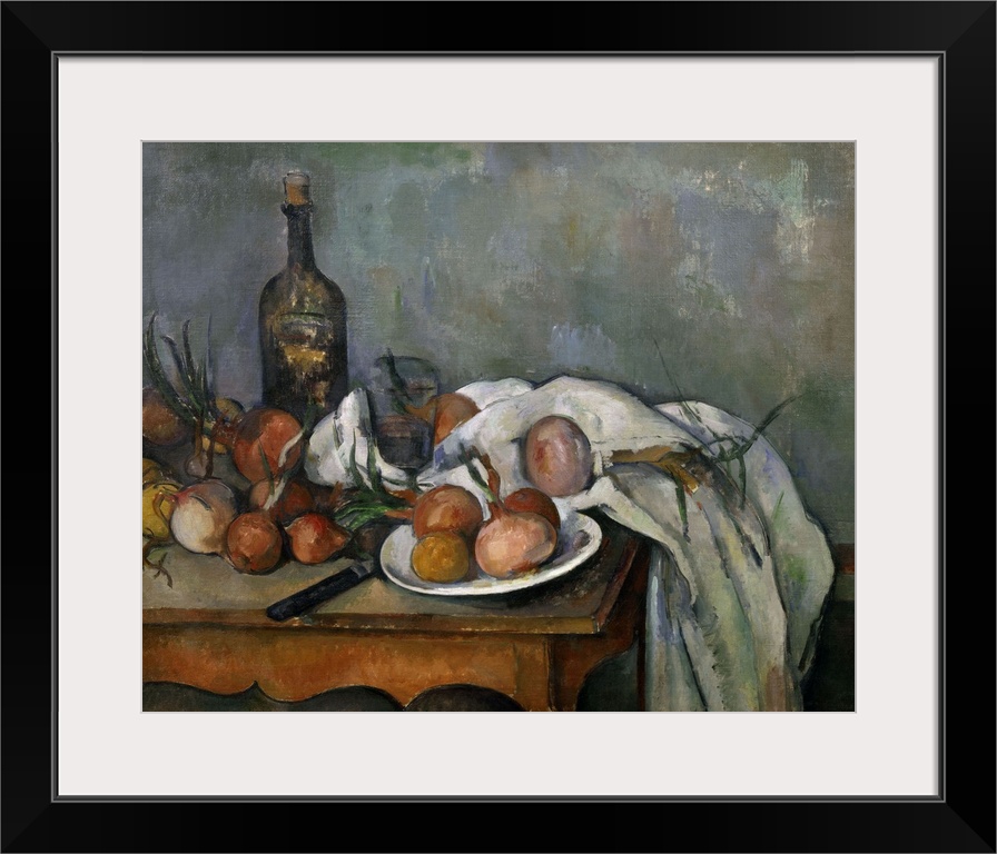 Paul Cezanne, French School. Still Life with Onions. 1896-1898. Oil on canvas, 0.66 x 0.82 m. Paris, musee d'Orsay. Cezann...