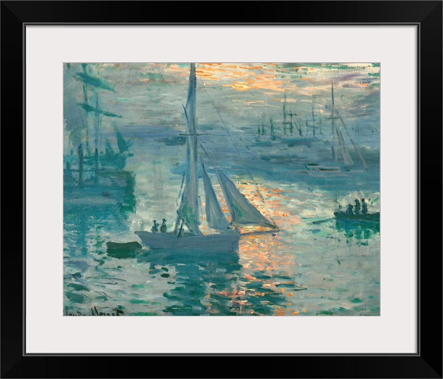 Sunrise (Marine), by Claude Monet, 1873-74, French impressionist painting, oil on canvas. Claude Monet painted the coastal...