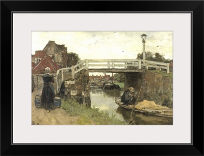 The Bridge, by Jacob Maris, c. 1879, Dutch painting, oil on canvas