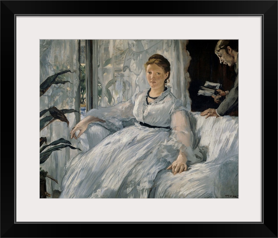 4162, Edouard Manet, French School. The Reading. 1865. Oil on canvas, 0.60 x 0.73 m. Paris, musee d'Orsay. C4162, Manet Ed...