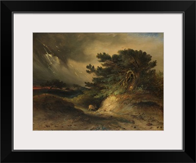 The Thunderstorm, 1843, Dutch painting, oil on panel