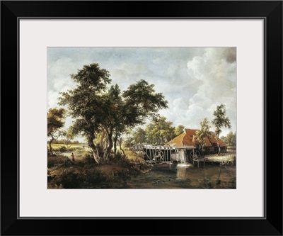 The Watermill with the Great Read Roof. Meindert Hobbema
