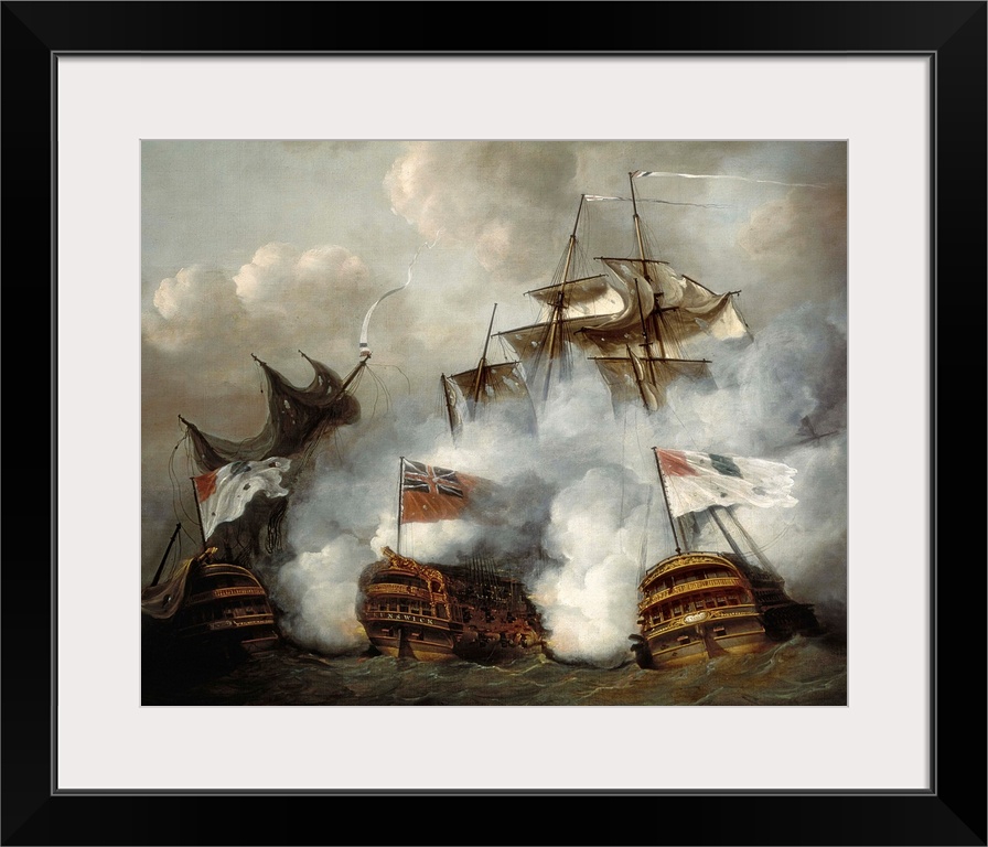 POCOCK, Nicholas (1740-1821). The 'HMS Brunswick' and the 'Vengeur du Peuple' at the Battle of the First of June, 1794. 17...