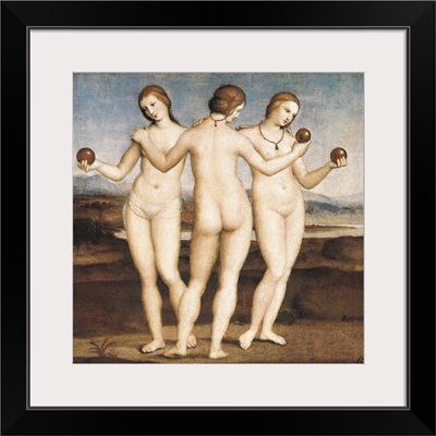 Three Graces. Aglaea, Euphrosyne and Thalia. 1504-1505. By Raphael. Conde Museum, France