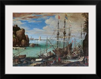 View Of A Port, By Paul Bril, C.1600-1630. Borghese Gallery, Rome, Italy