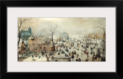 Winter Landscape with Ice Skaters, by Hendrick Avercamp, 1608