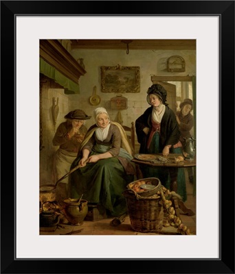 Woman Baking Pancakes, by Adriaan de Lelie, 1790-1810